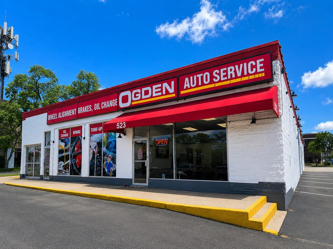 Ogden Auto Service storefront on a sunny day at 523 Ogden Ave in Downers Grove, IL